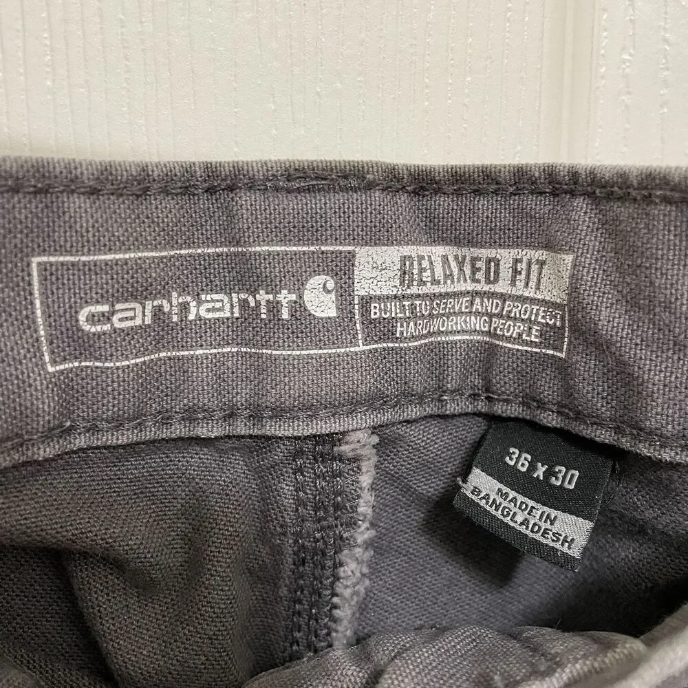 Carhartt Rugged Flex Relaxed Fit Duck Utility Work Pant Distressed 36‎ X 30 Gray